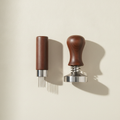 PLACEHOLDER — AI-generated flat-lay of a WDT tool and tamper together, not the final sample photo